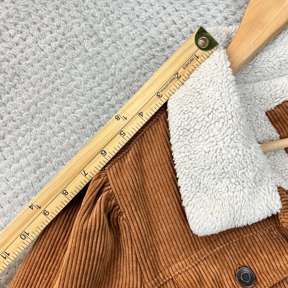 Andrea Womens Corduroy Brown Sherpa Lined Truckers Jacket Sz XL Retro Cowgirl - Picture 11 of 16